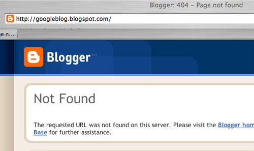 Google Blog 404 Error